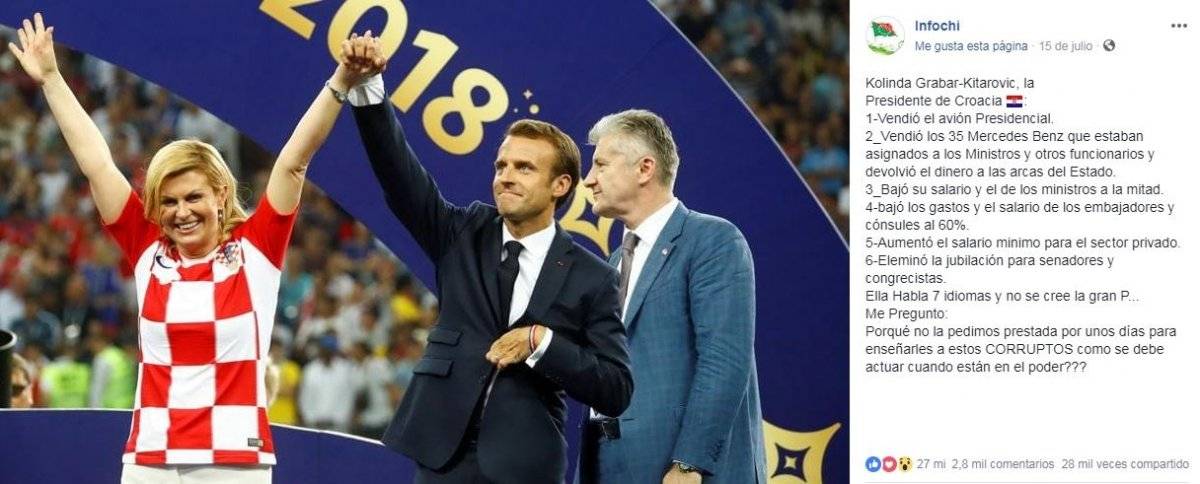 Kolinda Grabar-Kitarović y Emmanuel Macron