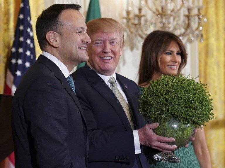 Leo Varadkar, Donald Trump y Melania Trump
