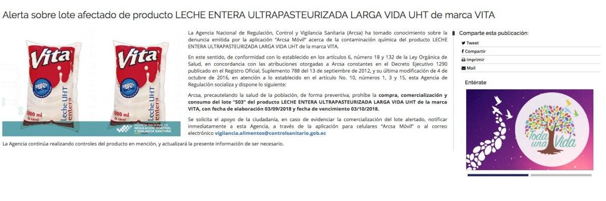 Comunicado Arcsa