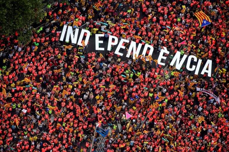 Marcha de separatistas en Barcelona