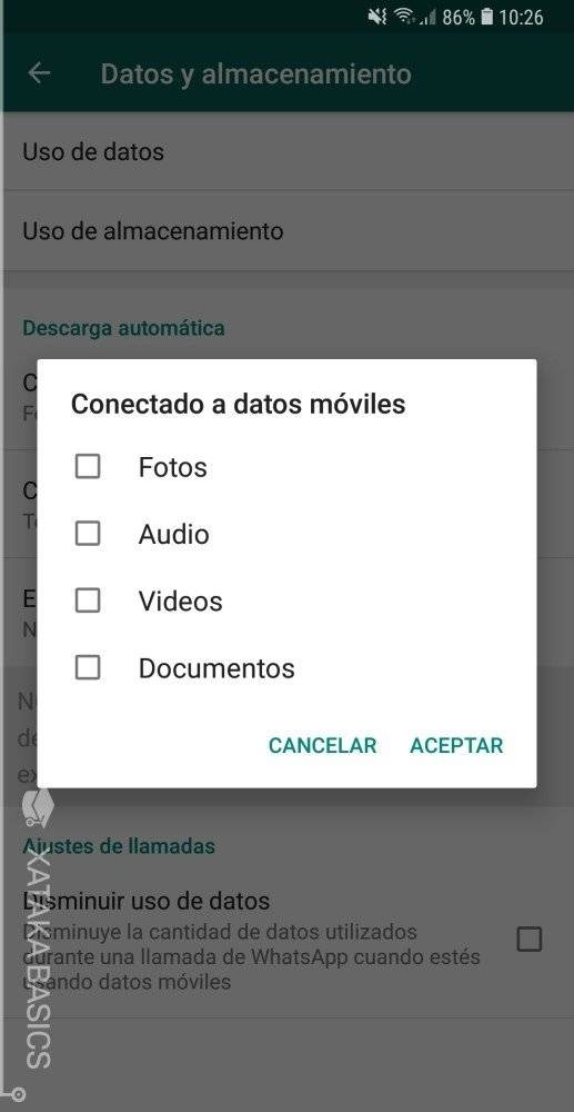 Cómo configurar WhatsApp para usar menos datos