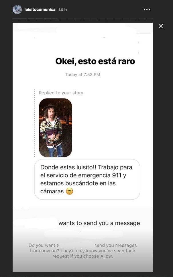 Luisito Comunica publicó un mensaje que le enviaron