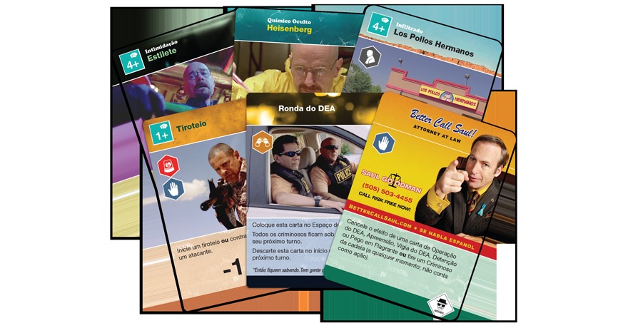 Com as cartas é possível fazer tiroteios, trair aliados ou conseguir uma temporada na reabilitação
