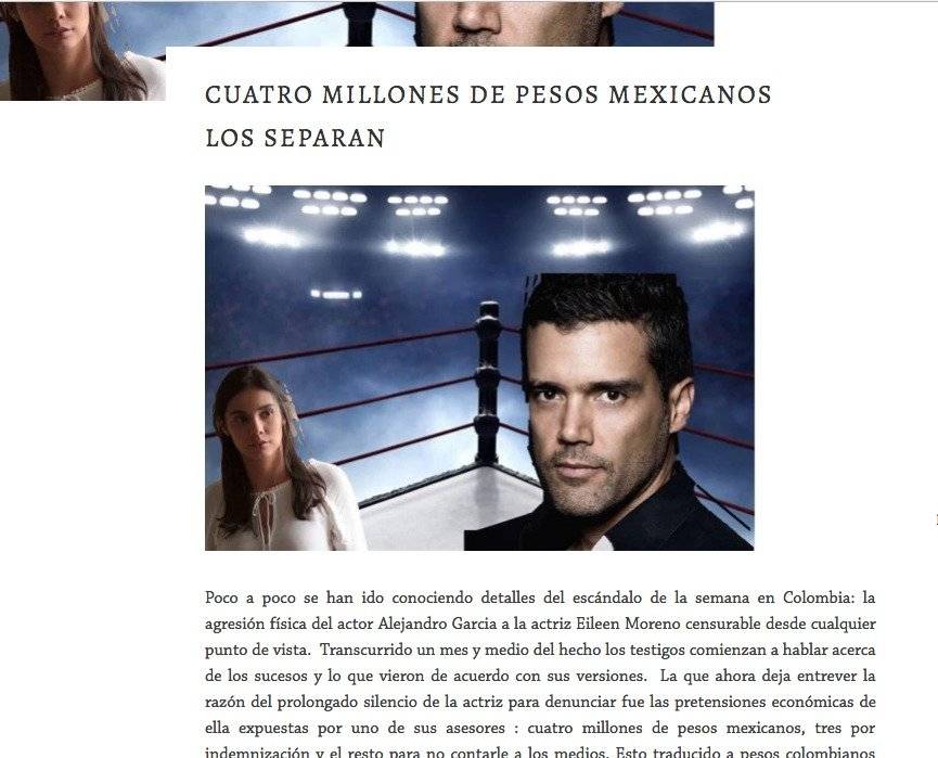 Captura de pantalla página web La Negra Candela