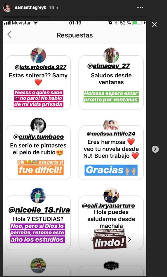 Captura Instagram de Samantha Grey