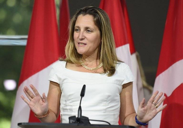 Chrystia Freeland, ministra de Exteriores canadiense