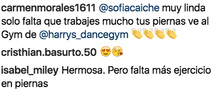 Critican las piernas de Sofía Caiche Critican las piernas de Sofía Caiche