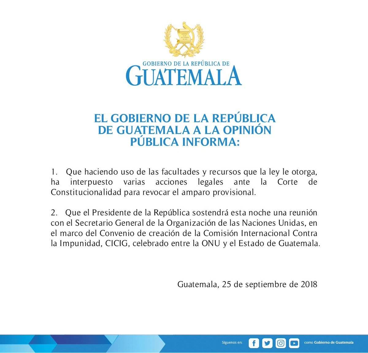 Comunicado gobierno