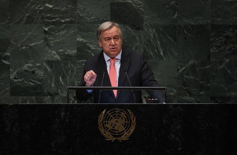 António Guterres habla ante la Asamblea General de la ONU