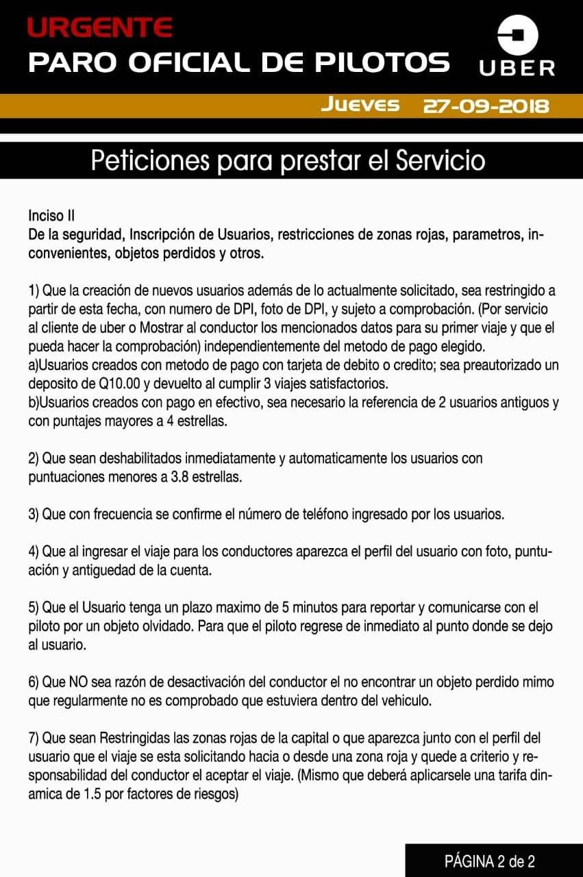 Uber peticiones
