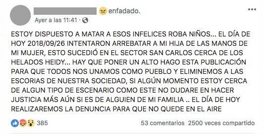 Quito: Denuncian intento de secuestro a menor de edad en San Carlos