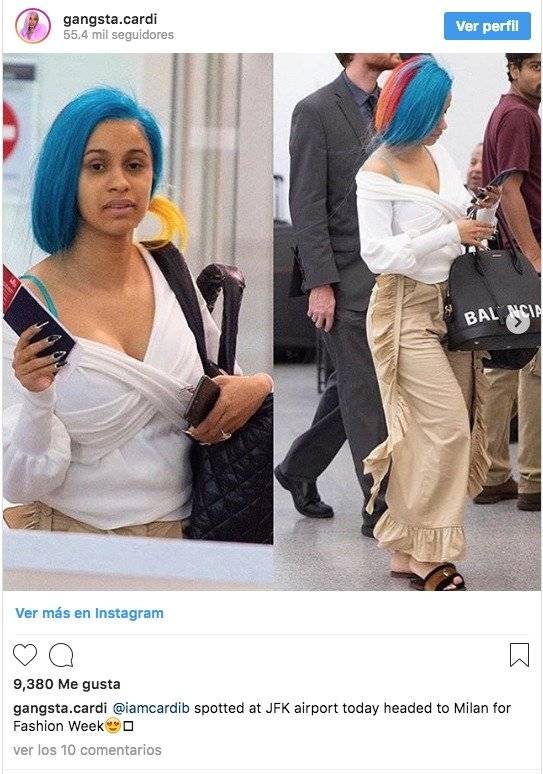 Cardi B sin nada de maquillaje