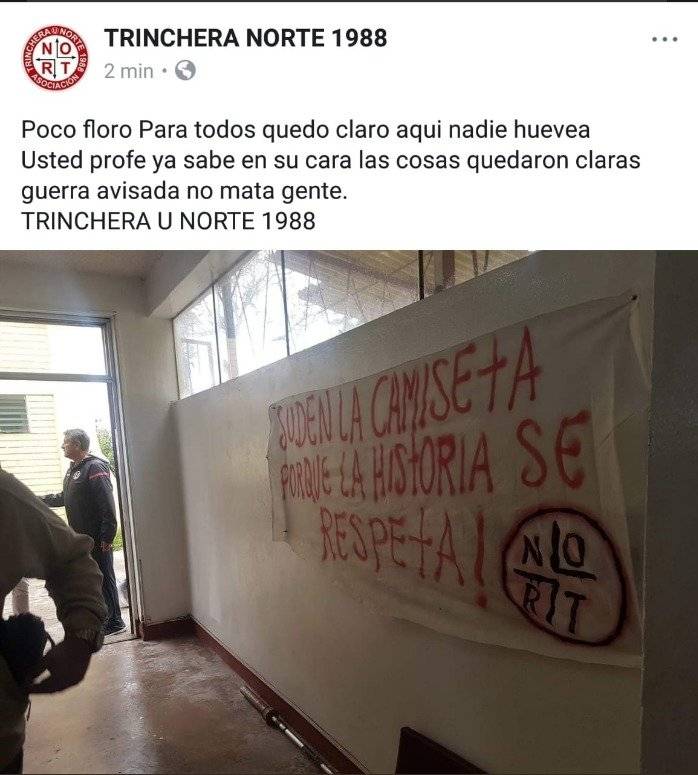 Las amenazas de la Trinchera Norte / imagen: Facebook Trinchera Norte
