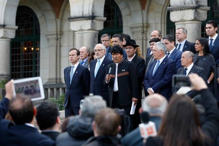 Evo Morales en La Haya