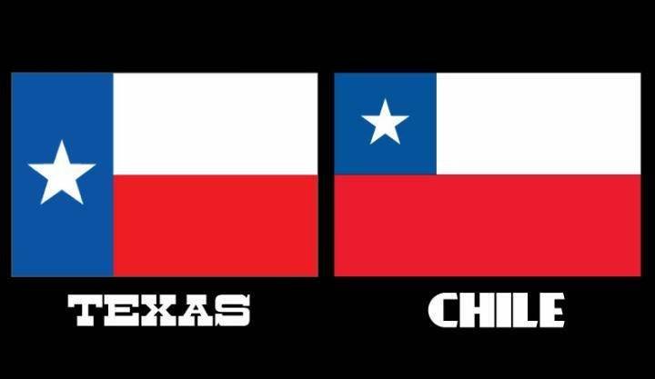Banderas de Texas y Chile
