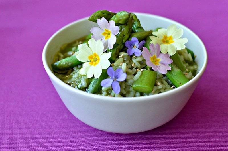 Cocina con flores