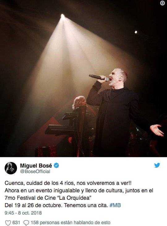 Miguel Bosé dará concierto en Cuenca