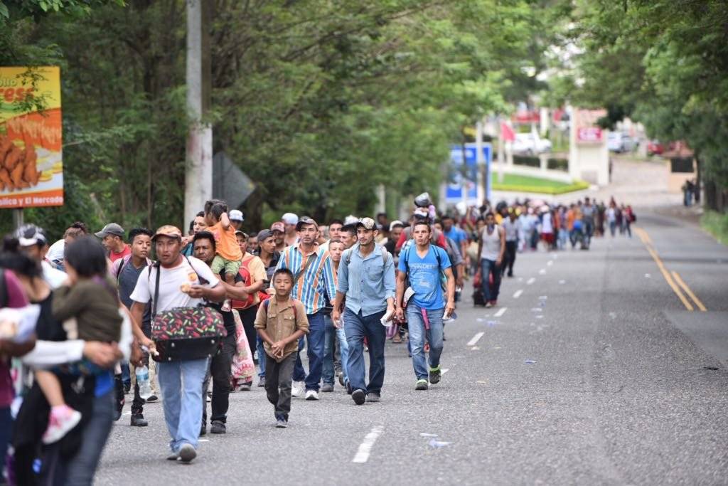 caravana de migrantes de Honduras llega a Esquipulas, Chiquimula, Guatemala