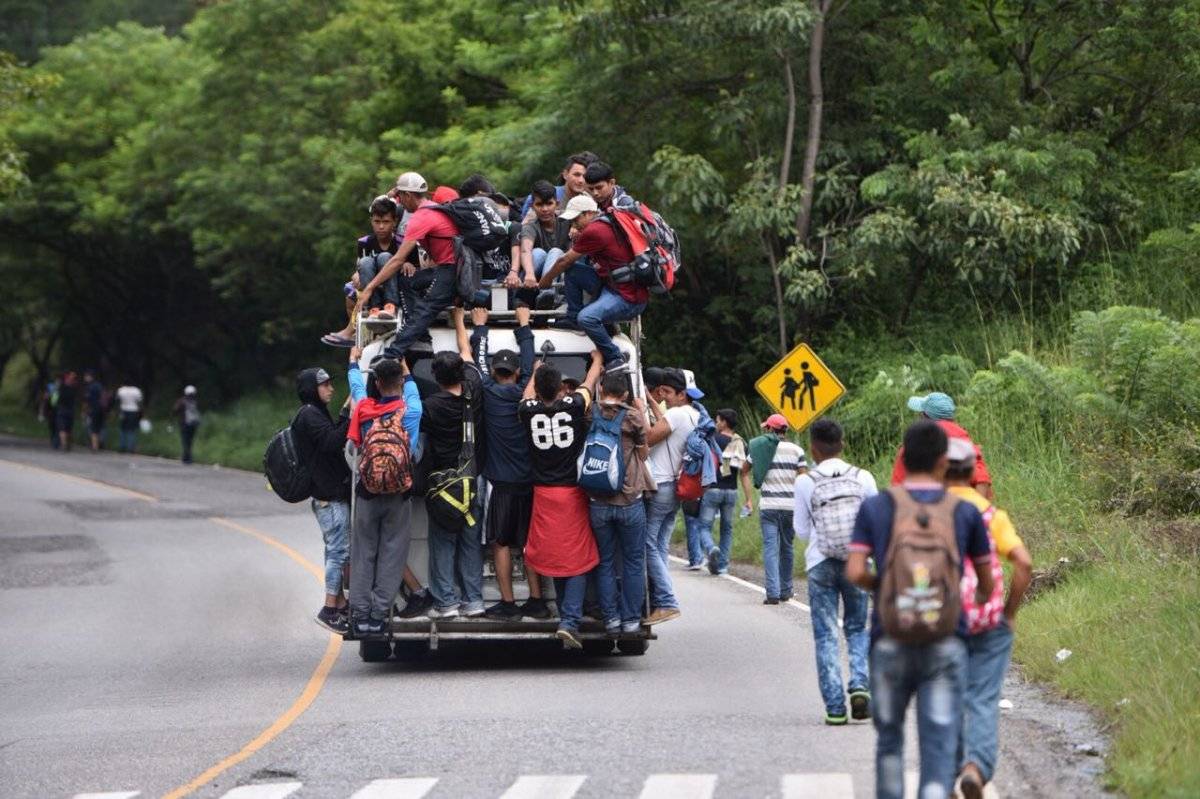 Caravana de migrantes de Honduras llega a Esquipulas, Chiquimula, Guatemala.