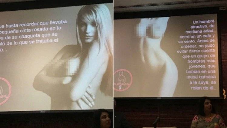 Una fundación usó imágenes eróticas de mujer durante foro