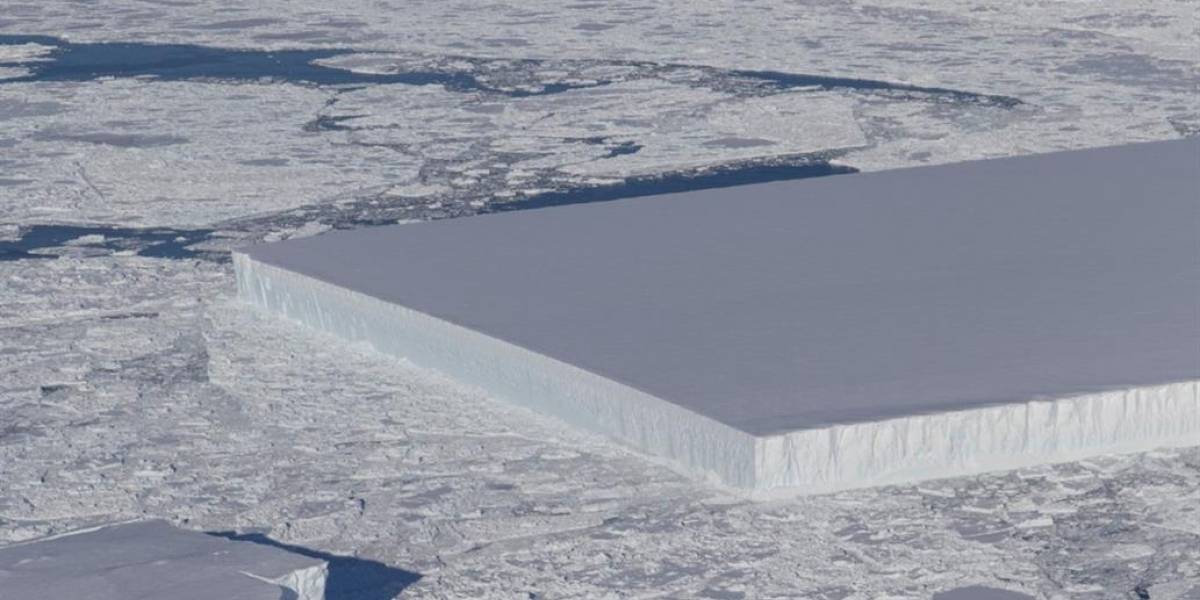 La NASA descubrió un impresionante iceberg rectangular en la Antártida