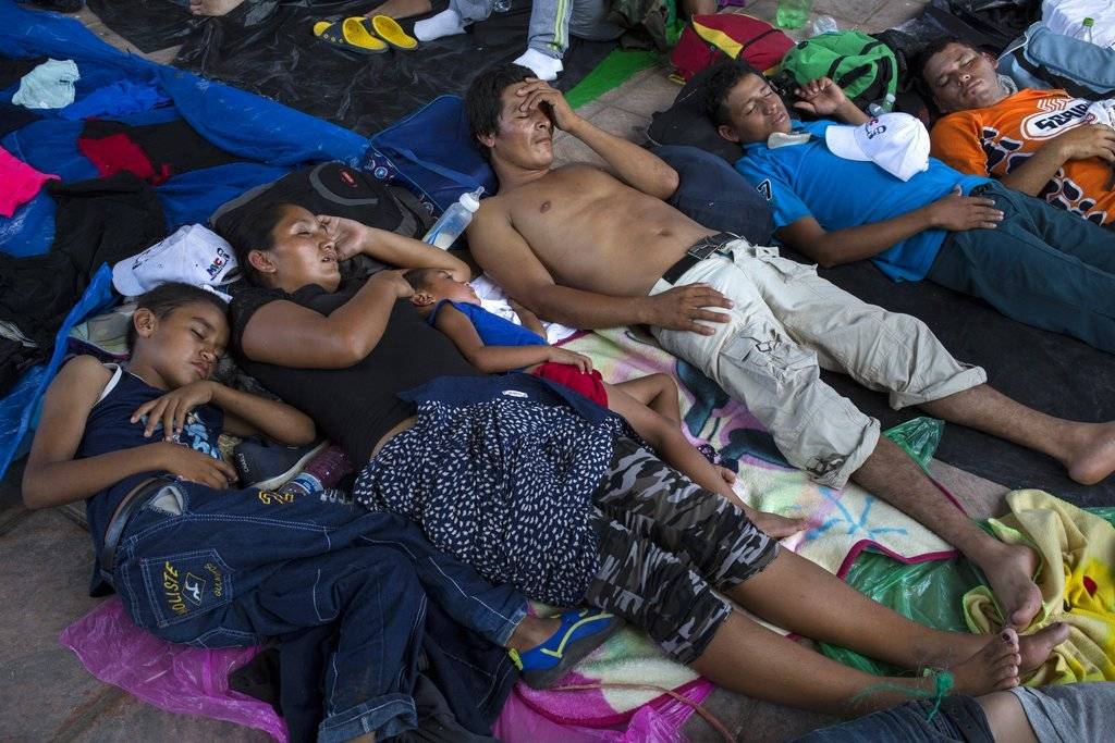 La caravana descansa Pijijiapan, México