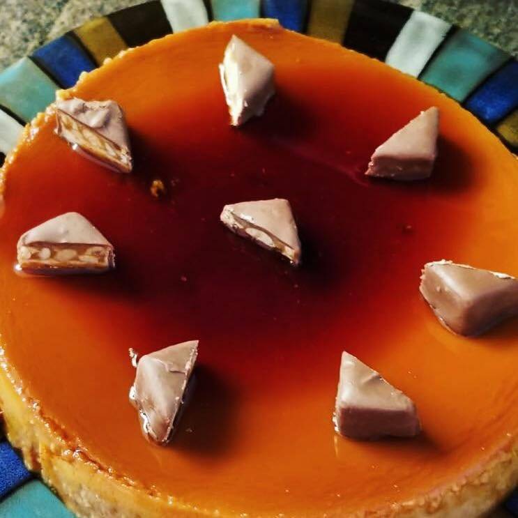 cobertura flan de snickers