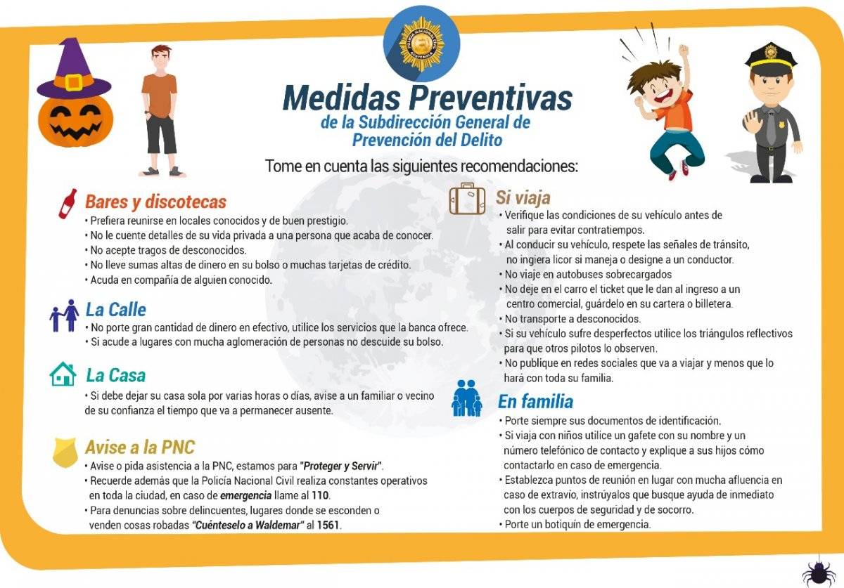 recomendaciones PNC por Halloween y Día de los Santos