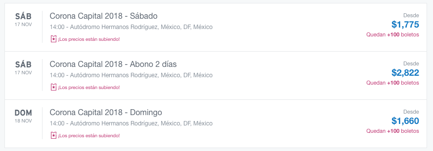 Así se cotizan los boletos en StubHub
