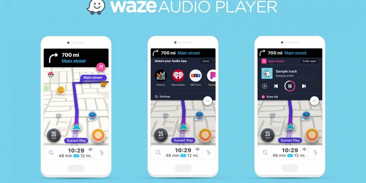 Waze añade un reproductor de música compatible con ocho plataformas