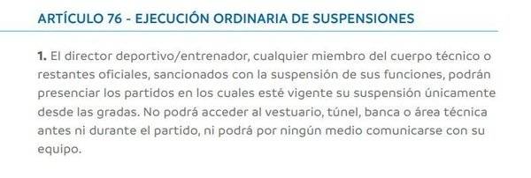 El artículo 76 del Reglamento Disciplinario de la Conmebol que puede complicar a River Plate / Foto: Captura