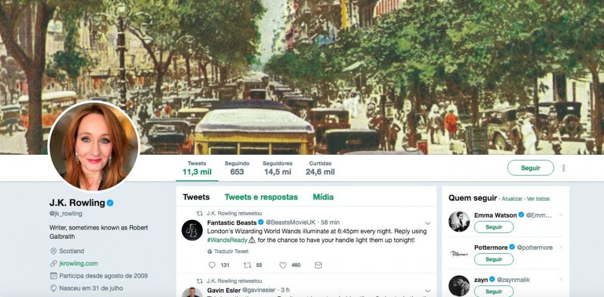 JK Rowling - Animais fantásticos - Twitter