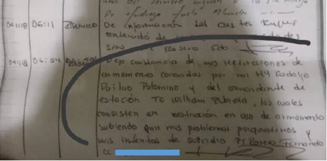 Mensaje policía