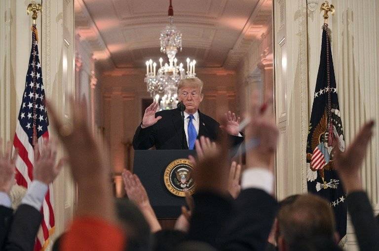 Donald Trump ante los periodistas