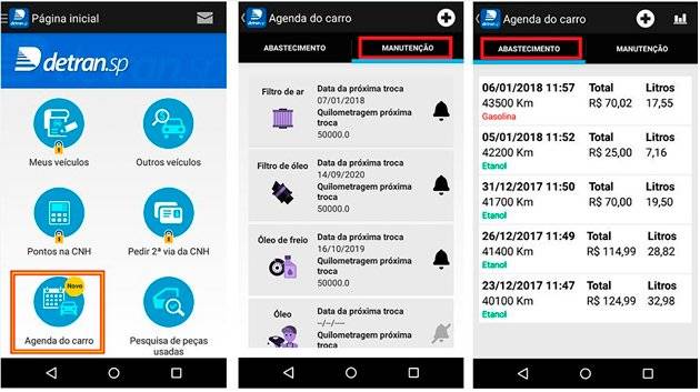 app detran manutenção