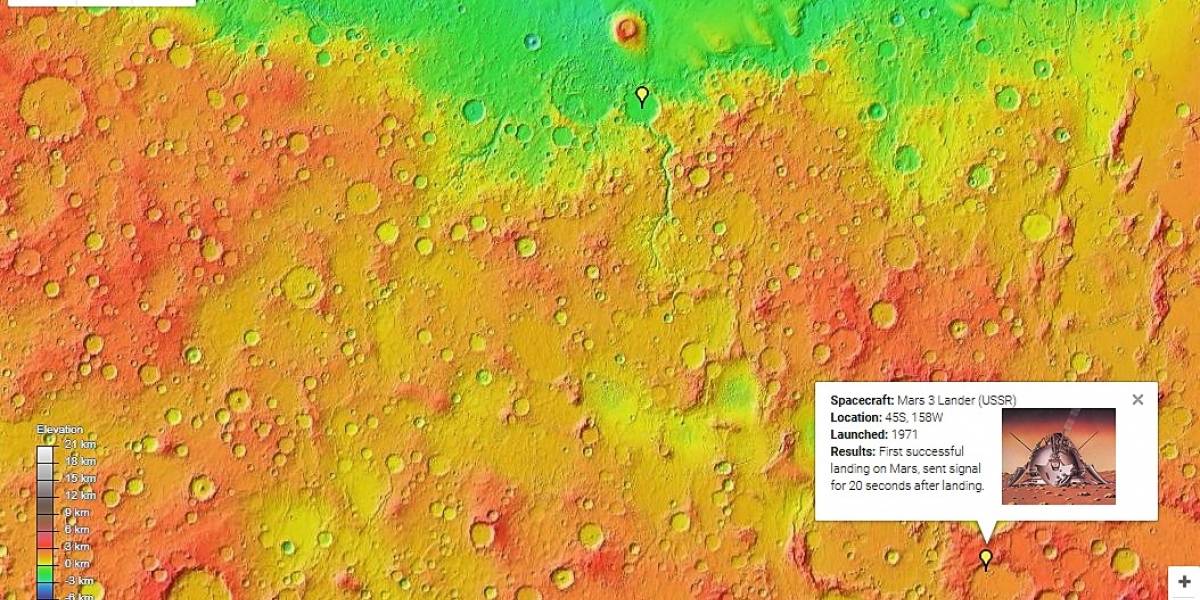 Nuevos mapas de Google te permiten ver a Marte con lujo de detalles