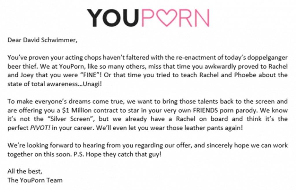 Carta a David Schwimmer