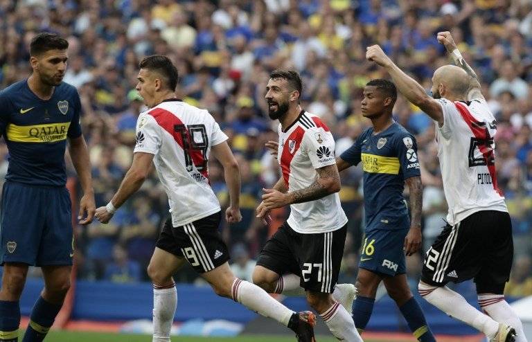 Gol de River Plate contra Boca Juniors