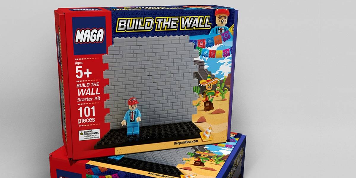Esta imitación de LEGO construye un muro contra los migrantes