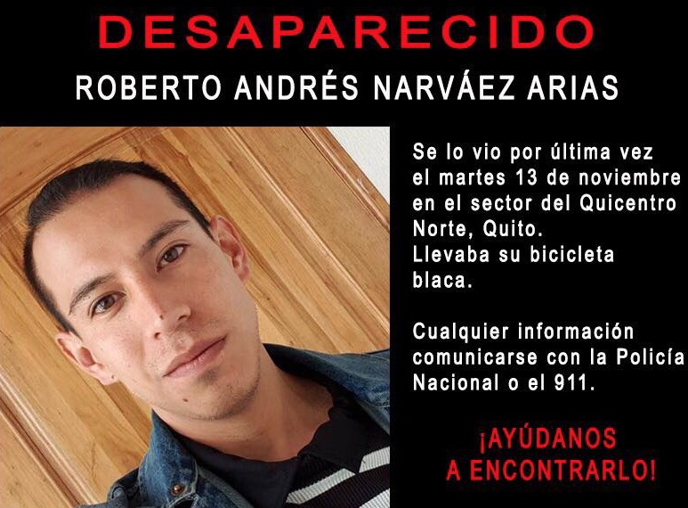 Encontraron con vida a Roberto Andrés Narváez Encontraron con vida a Roberto Andrés Narváez