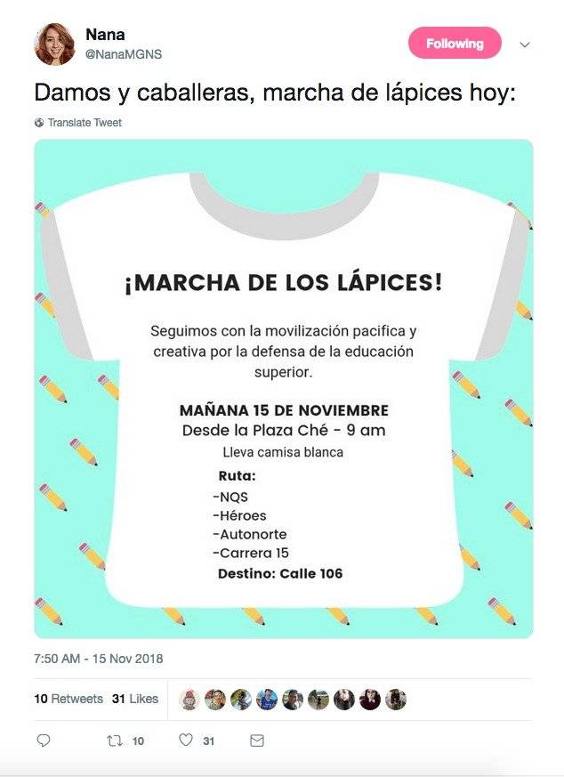 Marcha 106 con 15