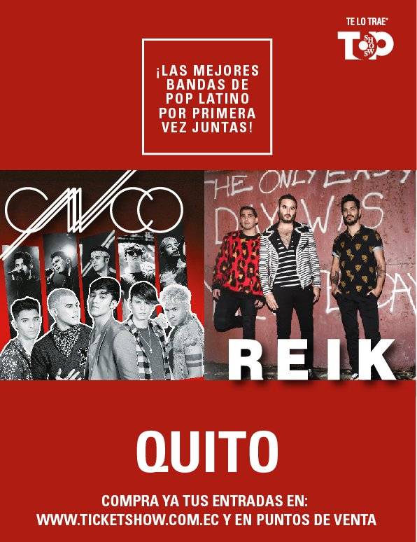 CNCO y Reik se presentaran en Quito y Guayaquil