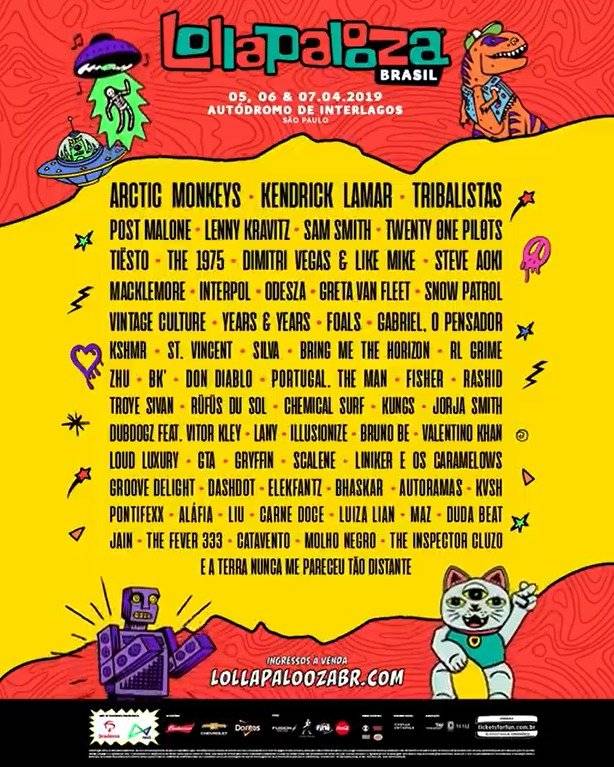 Lollapalooza Brasil 2019 - line up