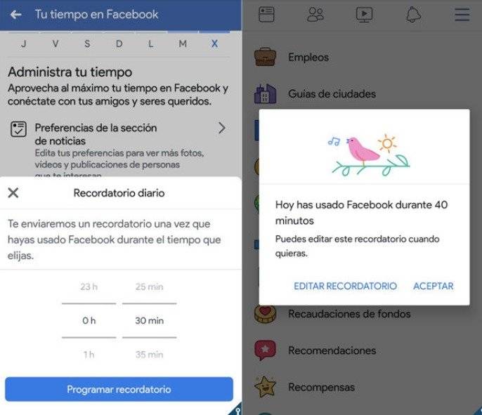 Facebook configurará una opción que medirá el tiempo que pasas en la app