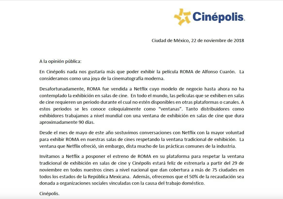 Postura de Cinépolis