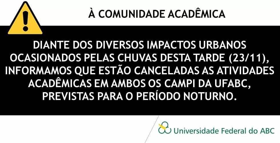 comunicado ufabc chuva