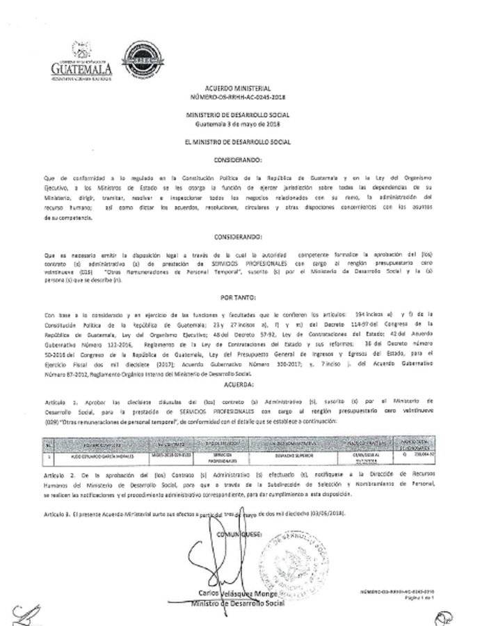 Contrato de Aldo García