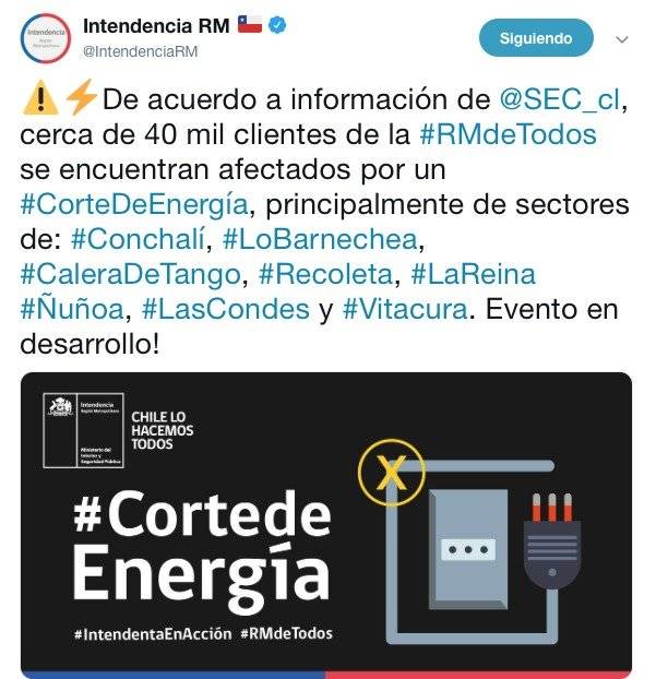 Twit de la Intendencia