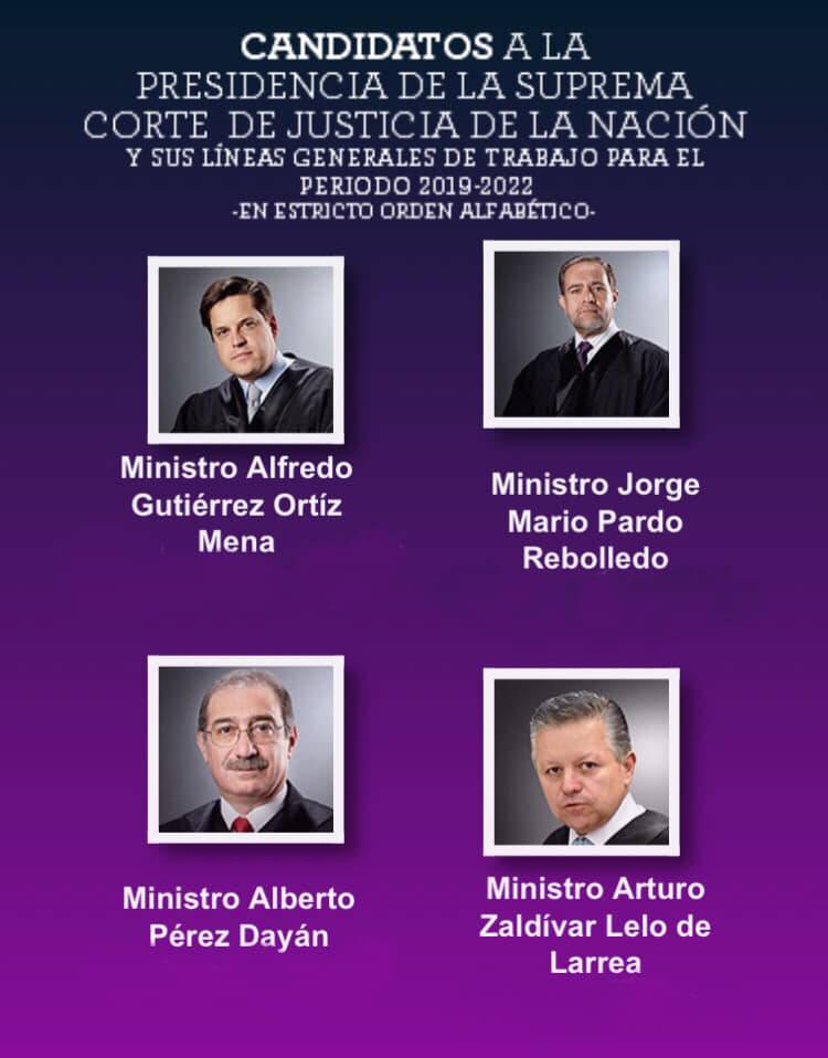 Candidatos a presidir la Suprema Corte de Justicia de la Nación Candidatos a presidir la Suprema Corte de Justicia de la Nación