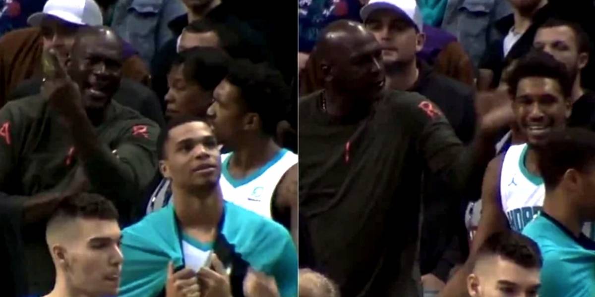 Michael Jordan golpea a uno de sus jugadores por error en partido Michael Jordan golpea a uno de sus jugadores por error en partido